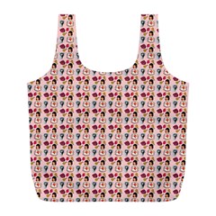 Valentine Girl Pink Full Print Recycle Bag (l) by snowwhitegirl