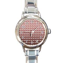 Valentine Girl Pink Ombre Round Italian Charm Watch