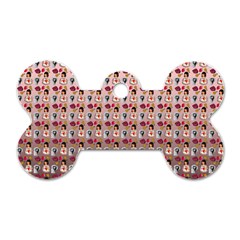 Valentine Girl Pink Ombre Dog Tag Bone (Two Sides)