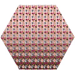 Valentine Girl Pink Ombre Wooden Puzzle Hexagon by snowwhitegirl