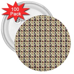 Chrix Pat Beige 3  Buttons (100 Pack)  by snowwhitegirl