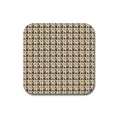 Chrix Pat Beige Rubber Coaster (square)  by snowwhitegirl