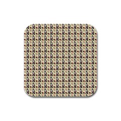 Chrix Pat Beige Rubber Square Coaster (4 Pack)  by snowwhitegirl