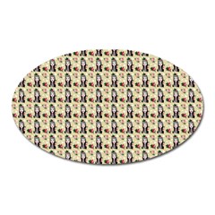 Chrix Pat Beige Oval Magnet by snowwhitegirl