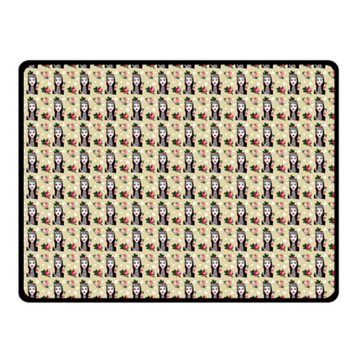 Chrix Pat Beige Double Sided Fleece Blanket (Small) 