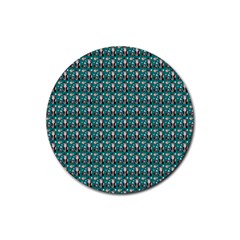 Chrix Pat Teal Rubber Round Coaster (4 Pack)  by snowwhitegirl