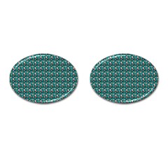 Chrix Pat Teal Cufflinks (oval) by snowwhitegirl