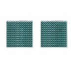 Chrix Pat Teal Cufflinks (Square) Front(Pair)