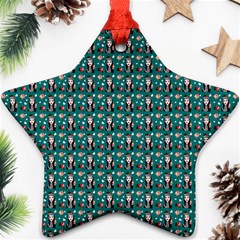 Chrix Pat Teal Star Ornament (two Sides) by snowwhitegirl