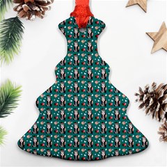 Chrix Pat Teal Christmas Tree Ornament (two Sides) by snowwhitegirl