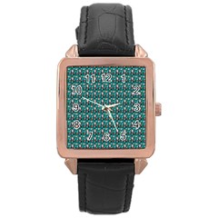 Chrix Pat Teal Rose Gold Leather Watch  by snowwhitegirl