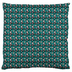 Chrix Pat Teal Large Flano Cushion Case (one Side) by snowwhitegirl