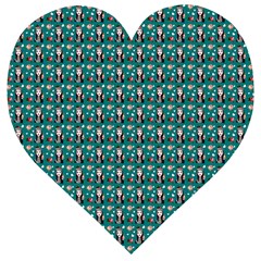 Chrix Pat Teal Wooden Puzzle Heart