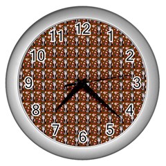 Chrix Pat Russet Wall Clock (silver) by snowwhitegirl