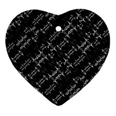 Black And White Ethnic Geometric Pattern Ornament (heart) by dflcprintsclothing