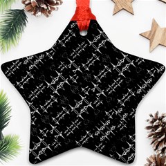 Black And White Ethnic Geometric Pattern Ornament (Star)