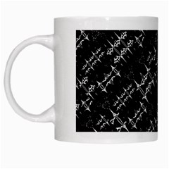 Black And White Ethnic Geometric Pattern White Mugs