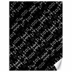 Black And White Ethnic Geometric Pattern Canvas 18  x 24 