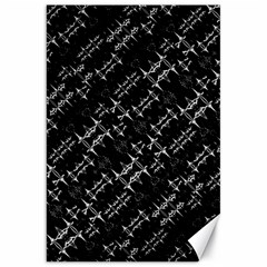 Black And White Ethnic Geometric Pattern Canvas 20  x 30 