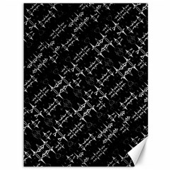 Black And White Ethnic Geometric Pattern Canvas 36  x 48 