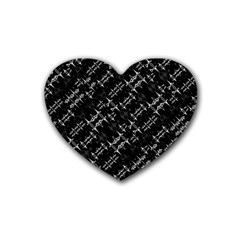 Black And White Ethnic Geometric Pattern Rubber Coaster (heart)  by dflcprintsclothing