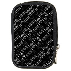 Black And White Ethnic Geometric Pattern Compact Camera Leather Case