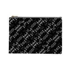 Black And White Ethnic Geometric Pattern Cosmetic Bag (large) by dflcprintsclothing