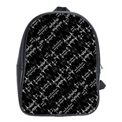 Black And White Ethnic Geometric Pattern School Bag (large)