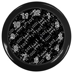 Black And White Ethnic Geometric Pattern Wall Clock (black) by dflcprintsclothing