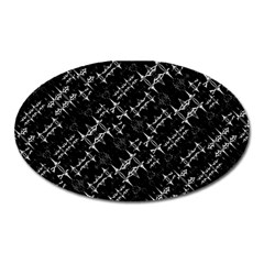 Black And White Ethnic Geometric Pattern Oval Magnet by dflcprintsclothing