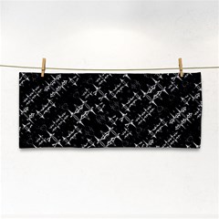 Black And White Ethnic Geometric Pattern Hand Towel by dflcprintsclothing