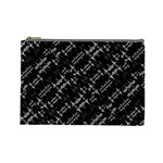 Black And White Ethnic Geometric Pattern Cosmetic Bag (Large) Front