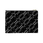 Black And White Ethnic Geometric Pattern Cosmetic Bag (Large) Back