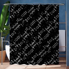 Black And White Ethnic Geometric Pattern Shower Curtain 60  x 72  (Medium) 