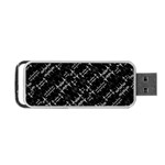 Black And White Ethnic Geometric Pattern Portable USB Flash (One Side) Front