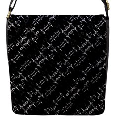 Black And White Ethnic Geometric Pattern Flap Closure Messenger Bag (S)