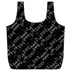 Black And White Ethnic Geometric Pattern Full Print Recycle Bag (xl) by dflcprintsclothing