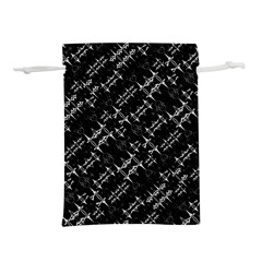 Black And White Ethnic Geometric Pattern Lightweight Drawstring Pouch (m) by dflcprintsclothing