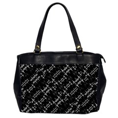 Black And White Ethnic Geometric Pattern Oversize Office Handbag (2 Sides) by dflcprintsclothing