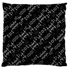 Black And White Ethnic Geometric Pattern Large Cushion Case (one Side) by dflcprintsclothing