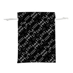 Black And White Ethnic Geometric Pattern Lightweight Drawstring Pouch (l) by dflcprintsclothing