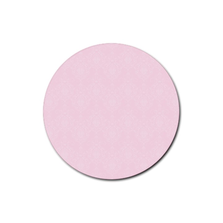 Create Your Own Custom Online Full Print Blank Template Pink Bachelorette With Subtle Damask Floral Rubber Coaster (Round) 