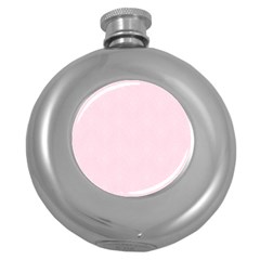 Create Your Own Custom Online Full Print Blank Template Pink Bachelorette With Subtle Damask Floral Round Hip Flask (5 Oz) by startdesign