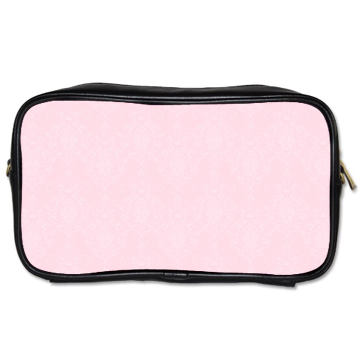 Create Your Own Custom Online Full Print Blank Template Pink Bachelorette With Subtle Damask Floral Toiletries Bag (One Side)