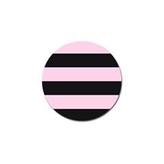 Black And Light Pastel Pink Large Stripes Goth Mime French Style Golf Ball Marker by genx