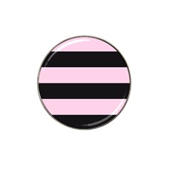 Black And Light Pastel Pink Large Stripes Goth Mime French Style Hat Clip Ball Marker (10 Pack) by genx