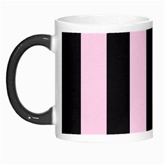 Black And Light Pastel Pink Large Stripes Goth Mime French Style Morph Mugs by genx