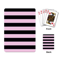 Black And Light Pastel Pink Large Stripes Goth Mime French Style Playing Cards Single Design (rectangle) by genx