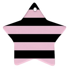 Black and Light Pastel Pink Large Stripes Goth Mime french style Star Ornament (Two Sides)