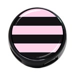 Black and Light Pastel Pink Large Stripes Goth Mime french style 4-Port USB Hub (One Side) Front